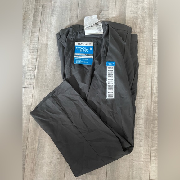 Haggar Other - Haggar Cool 18 Pro Classic Fit Pleated Pants - Dark Gray